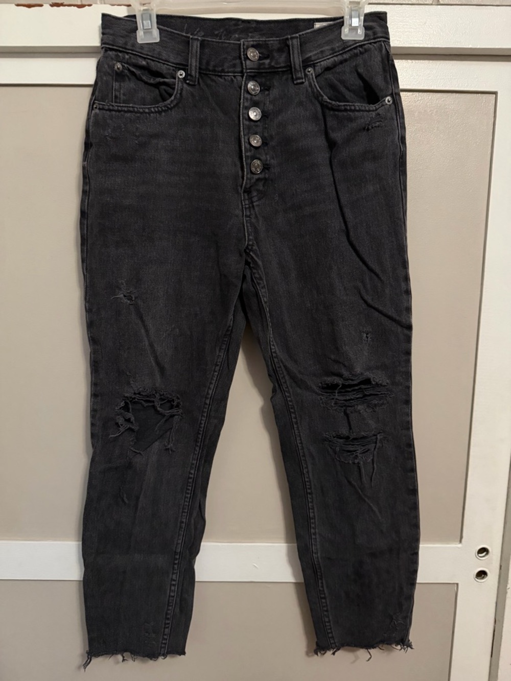 We the Free Women's Distressed High-Rise Black Jeans